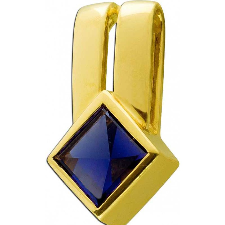 Kettenanh Nger CH.ABRAMOWICZ | Anh Nger Gelbgold 585 14 Karat Blau Iolith Edelstein 2,00Ct