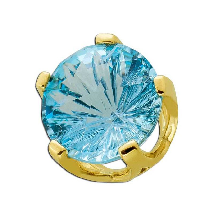 Kettenanh Nger CH.ABRAMOWICZ | Anh Nger Gelbgold 585 Wasserblauer Blautopas Solit R Edelstein 4.25Ct.