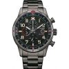 Uhren Citizen | Citizen Uhr Ca0797-84E Chronograph Eco Drive Herrenuhr Schwarzer Edelstahl Zifferblatt Schwarz 43Mm