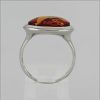 Ringe CH.ABRAMOWICZ | Bernstein Ringe Orange Braun Cognac Silber 925 Bernsteinring Edelstein Rund Natur Echt