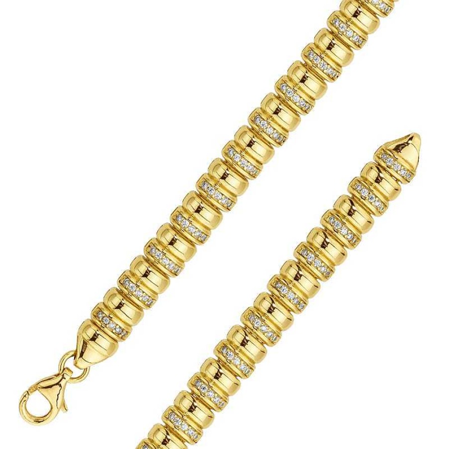 Armband CH.ABRAMOWICZ | Armband Gelbgold 333 Halbmassiv 20Cm L Nge 145 Zirkonia Handarbeit