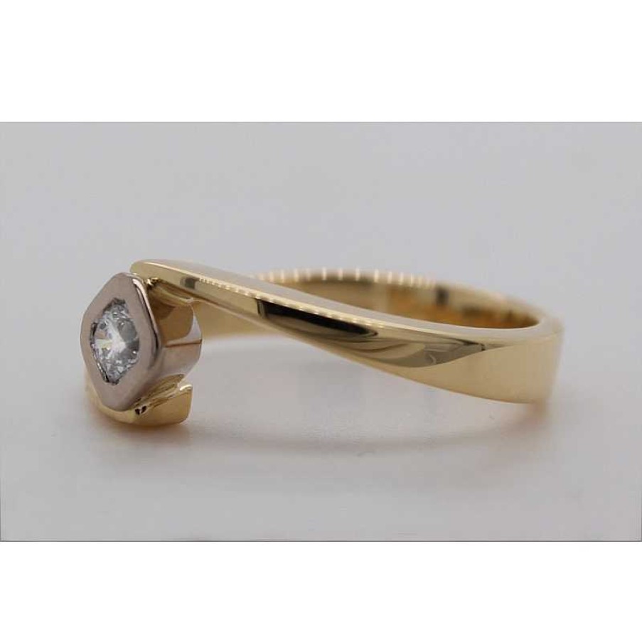 Ringe CH.ABRAMOWICZ | Diamantring Gelb Wei Gold 750 Solit R Brillant Asscher 0.30Ct.Tw Vvs