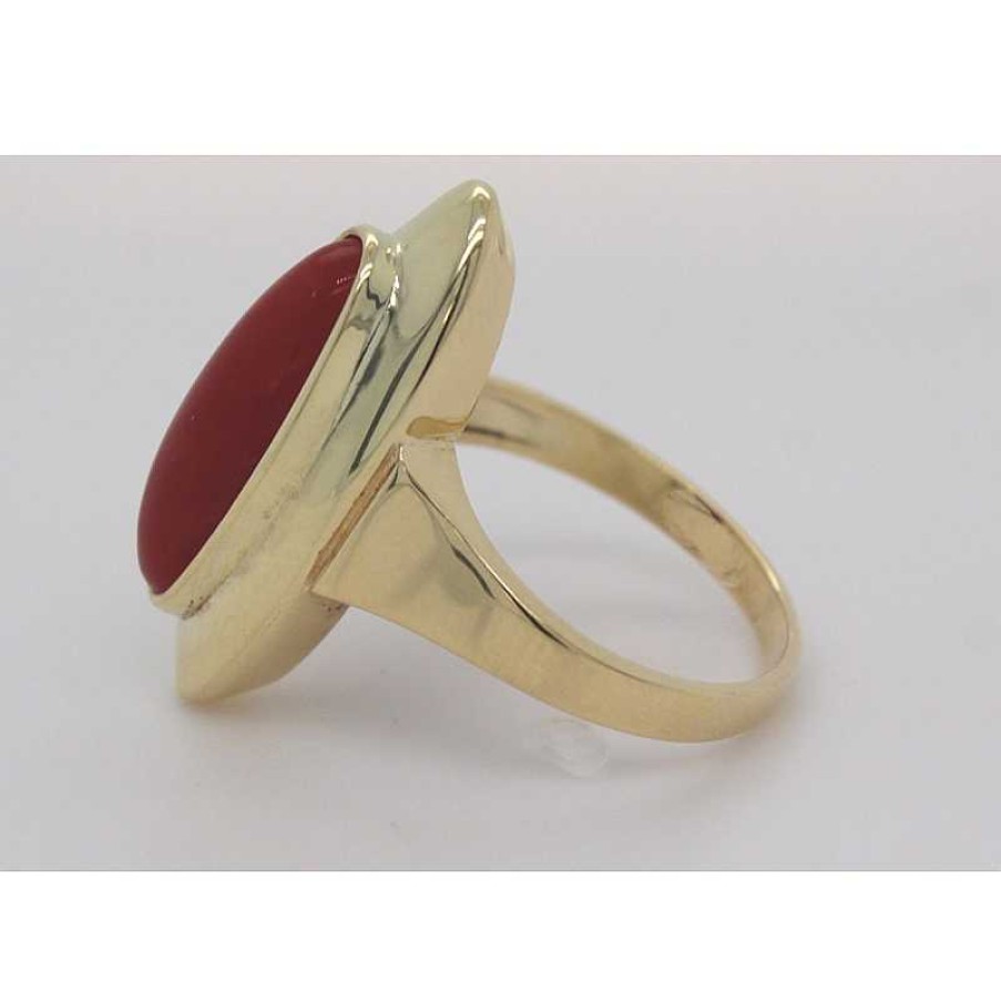 Ringe CH.ABRAMOWICZ | Korallenring Gelbgold 585 Sardische Koralle 5,50Ct. In Ochsenblut