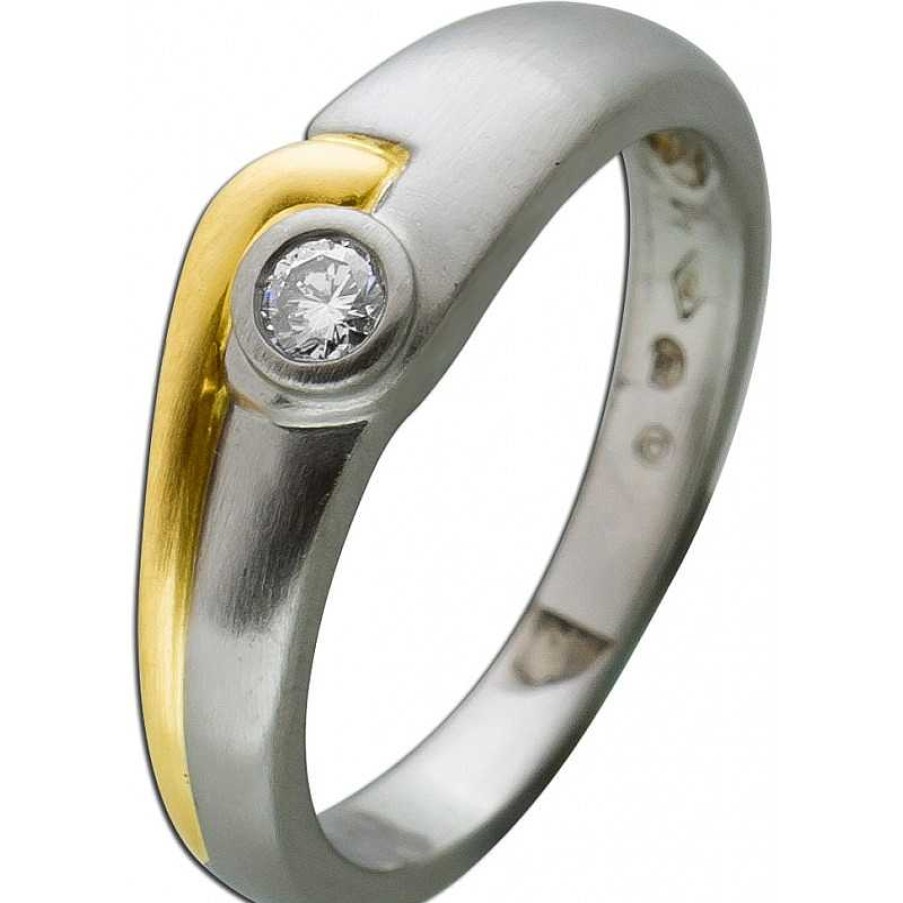 Ringe CH.ABRAMOWICZ | Solit Rring Platin 950/Gelbgold 750 1 Brillant 0,07Ct.Tw/Lp