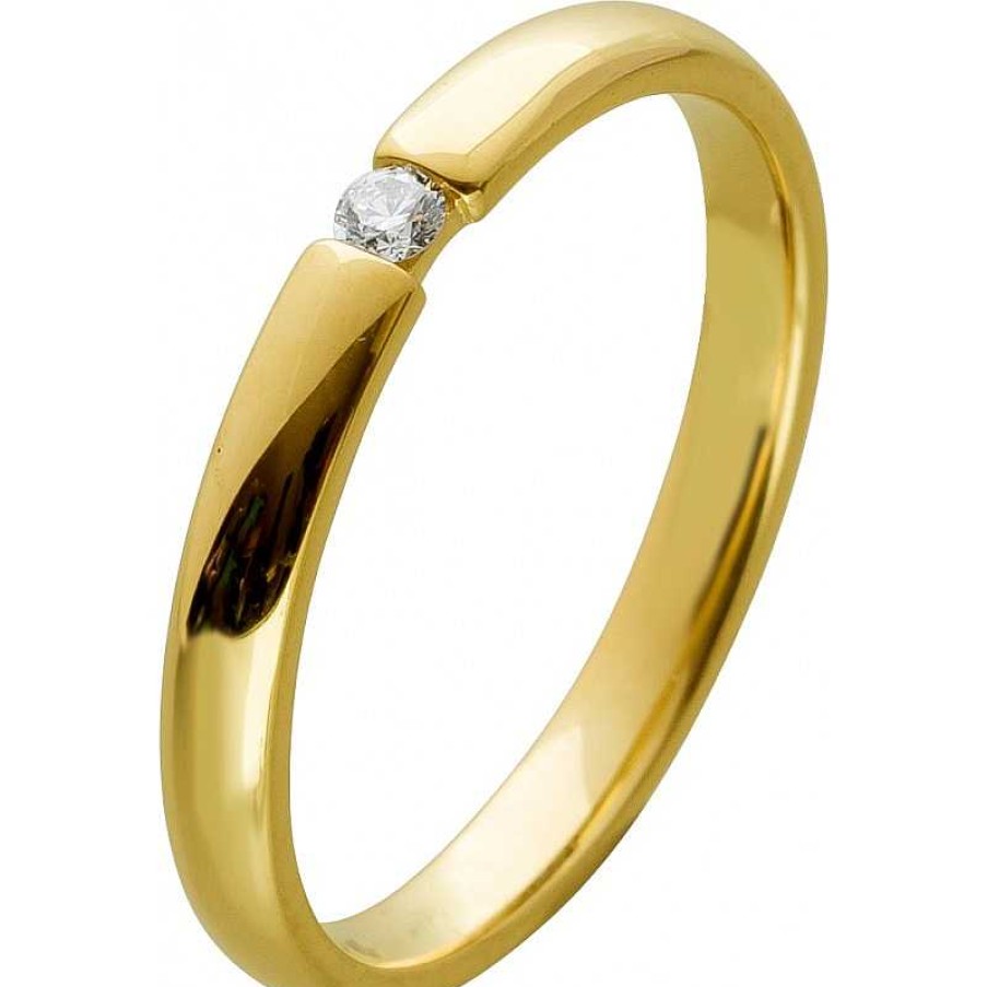 Ringe CH.ABRAMOWICZ | Brillantring Gelbgold 585 14 Karat Poliert 1 Brillant 0,05Ct W/Si