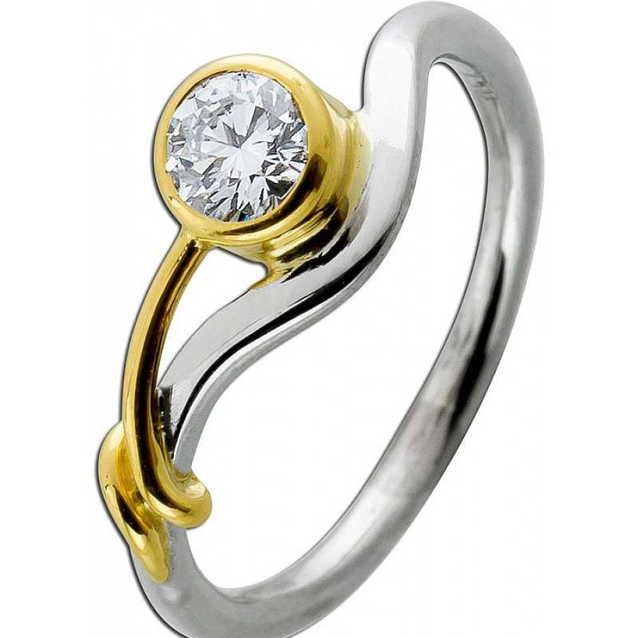 Ringe CH.ABRAMOWICZ | Solit Rring Gelb/Wei Gold 750 1 Diamant 0,35Ct Tw/Vs2 Bicolor