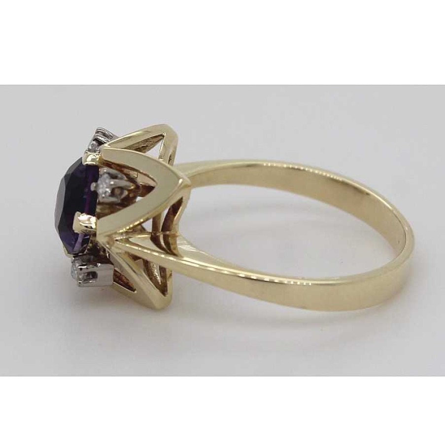 Ringe CH.ABRAMOWICZ | Amethystring Diamanten Gelbgold 585 Amethyst 3,20Ct. Diamanten 0,08Ct.