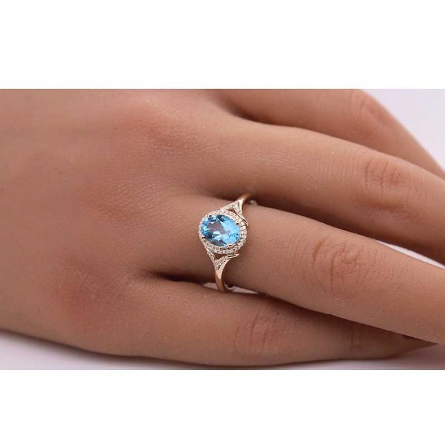 Ringe CH.ABRAMOWICZ | Edelsteinring Gelbgold 585 1 Blautopas 48 Brillanten