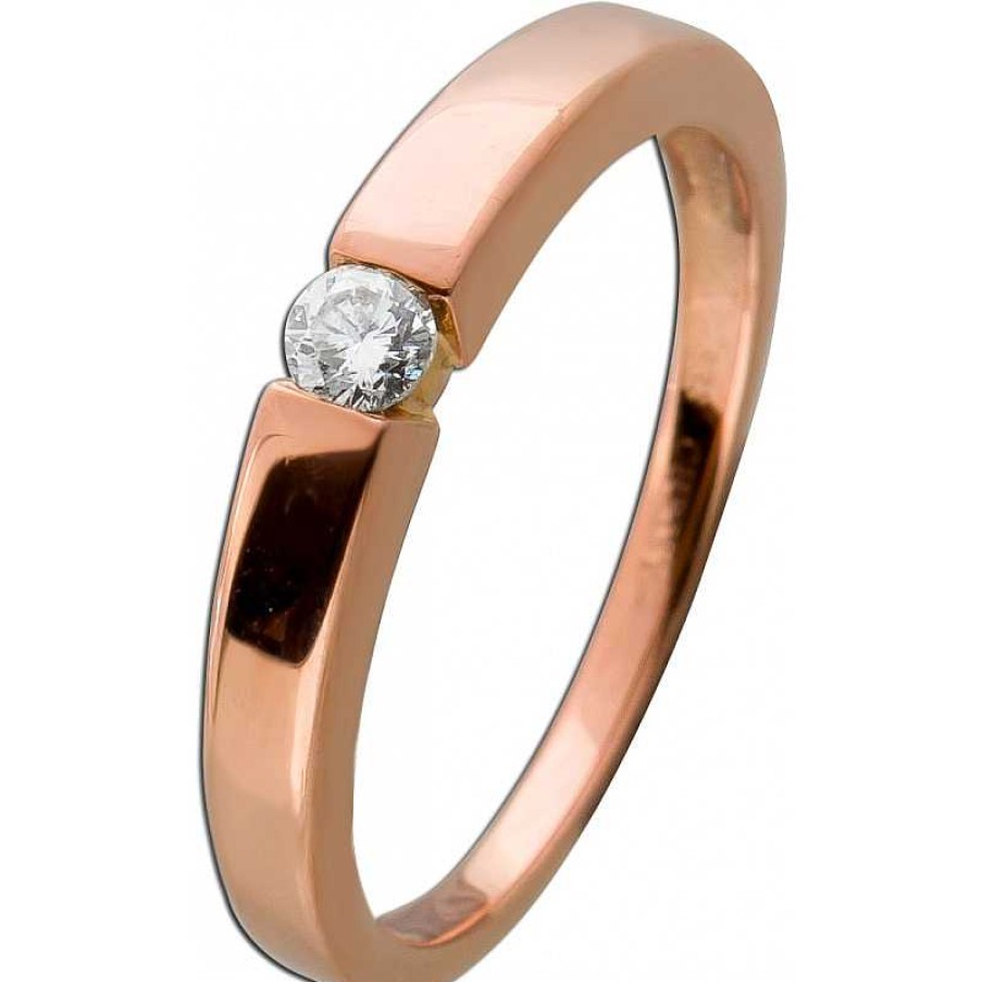 Ringe CH.ABRAMOWICZ | Solit Rring Rosegold 333 1Brillant 0,10Ct, Tw/Si Optische Spannfassung