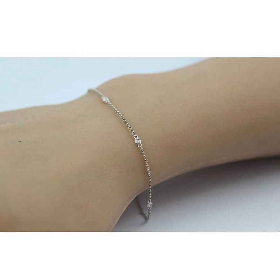 Armband CH.ABRAMOWICZ | Diamant Ankerarmband Wei Gold 750 18 Karat5 Brillanten 0,05Ct W/P1