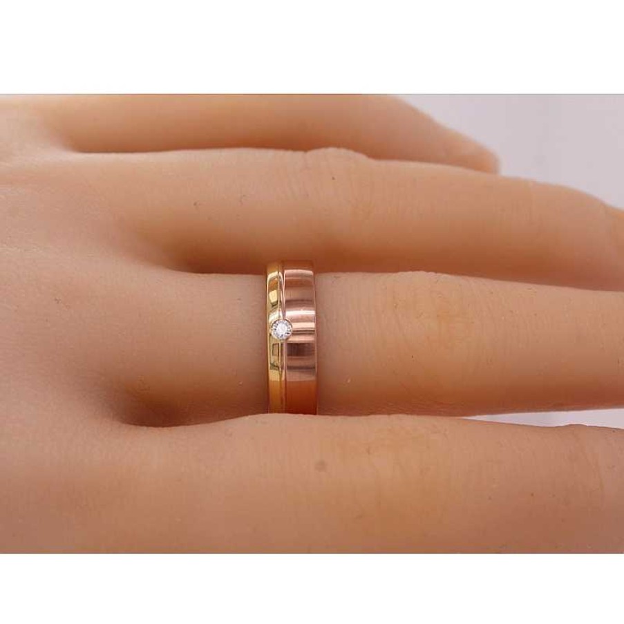 Ringe CH.ABRAMOWICZ | Solit R Ring Gelb/Rosegold 585 1Diamant Brillantschliff 0,05Ct Tw/Vvsi