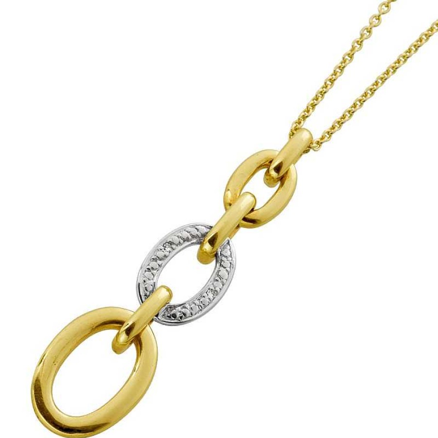 Halskette CH.ABRAMOWICZ | Collier Gelbgold Wei Gold 333 Circle Of Life Diamant 0,008Ct. Tw Vsi