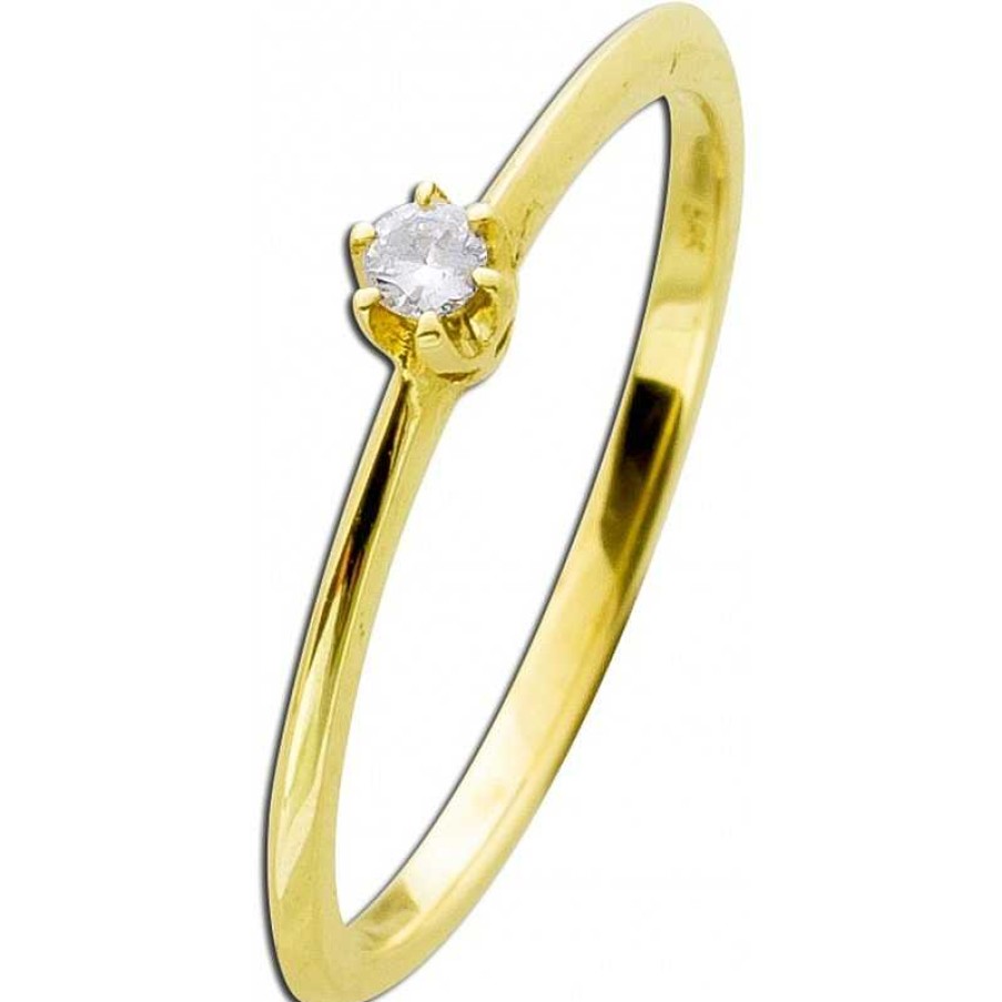 Ringe CH.ABRAMOWICZ | Verlobungsring Gelbgold 585 1 Brillant 0,05Ct W/Si Krappenfassung