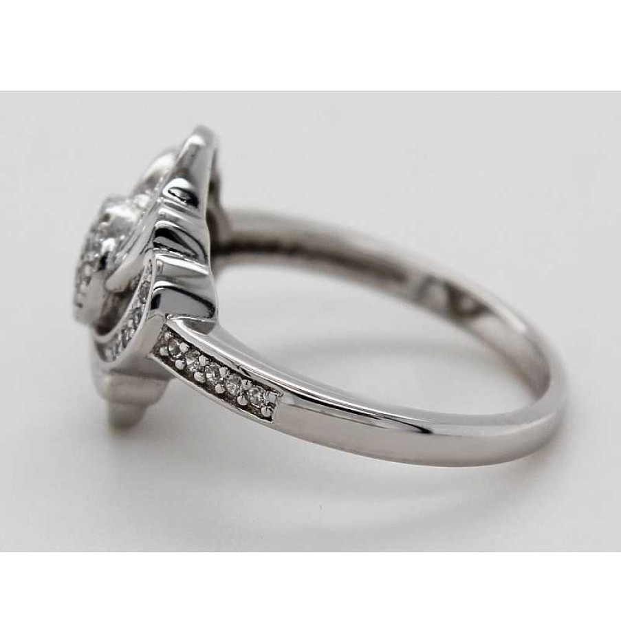 Ringe CH.ABRAMOWICZ | Silberring 925 Bl Tendesign 45 Synthetische Brillanten 0,45Ct.