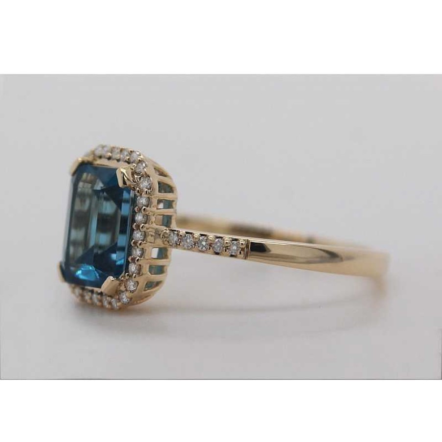 Ringe CH.ABRAMOWICZ | Edelsteinring Gelbgold 585 1 Blautopas Edelstein 60 Diamanten