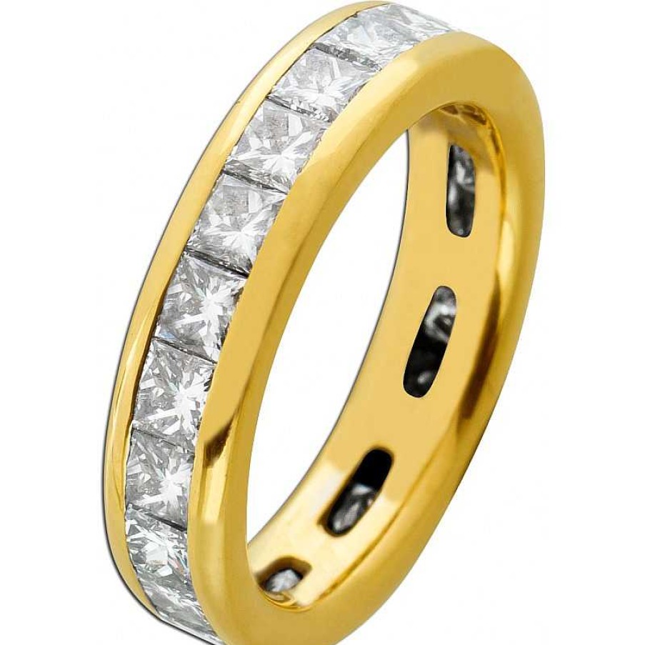 Ringe CH.ABRAMOWICZ | Memoire Ring 750 Gelbgold 23 Diamanten Princess Cut Ca. 4.50-4,80Ct. Lupenrein