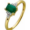 Ringe CH.ABRAMOWICZ | Ring Gelbgold 585 12 Diamanten Total 0,05Ct W/Si 1 Smaragd