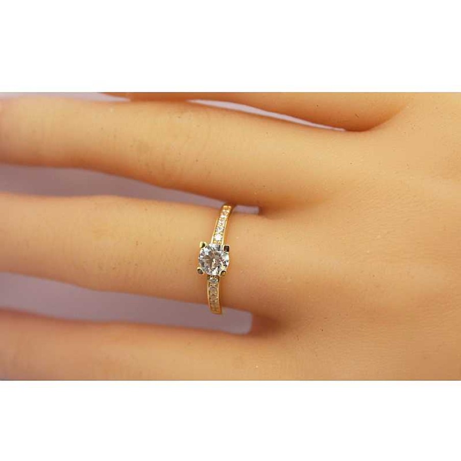 Ringe CH.ABRAMOWICZ | Ring Gelbgold 9 Karat 11 Zirkonia Brillantschliff Diamantlook