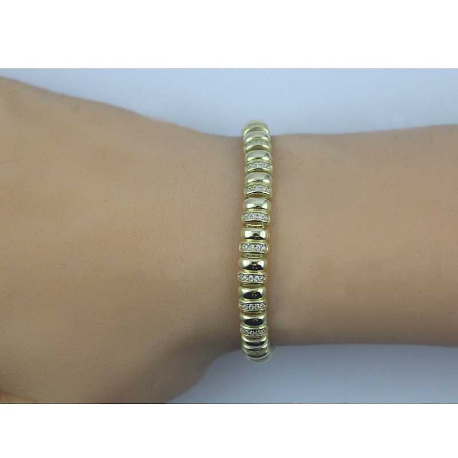 Armband CH.ABRAMOWICZ | Armband Gelbgold 333 Halbmassiv 20Cm L Nge 145 Zirkonia Handarbeit