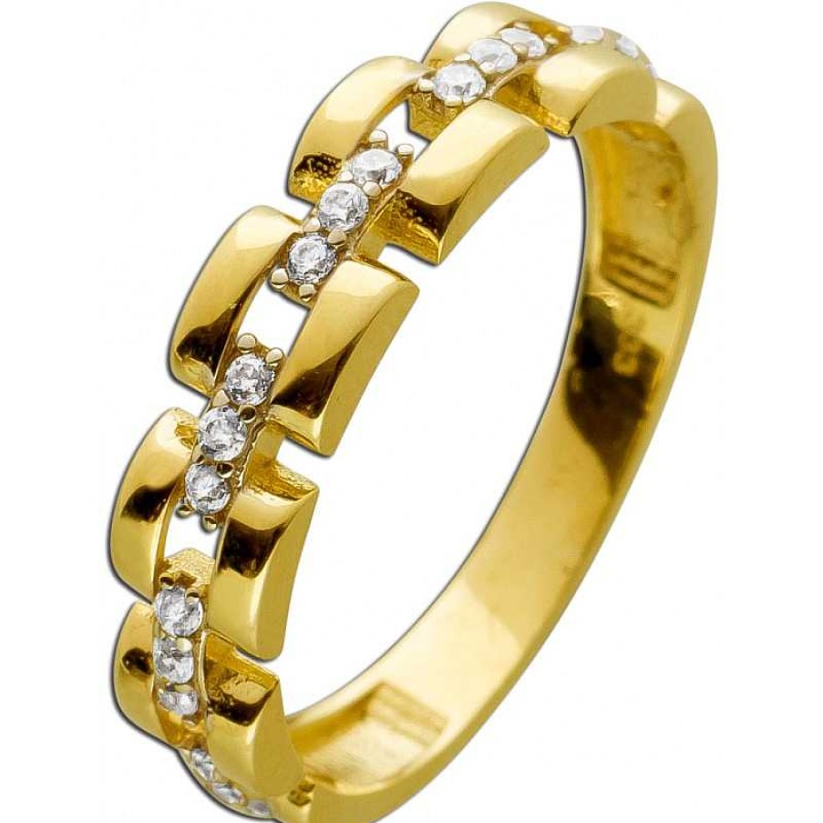 Ringe CH.ABRAMOWICZ | Damenring Gelbgold 333 8 Karat 18 Funkelnde Zirkonia Iced Out