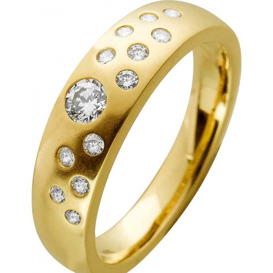 Ringe CH.ABRAMOWICZ | Ring Gelbgold 585 13Brillanten 0,30Ct. W/Si Mattiertes Finish