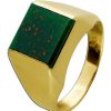 Ringe CH.ABRAMOWICZ | Edelsteinring Gelbgold 333 Heliotrop Moosgr N Carree Schliff