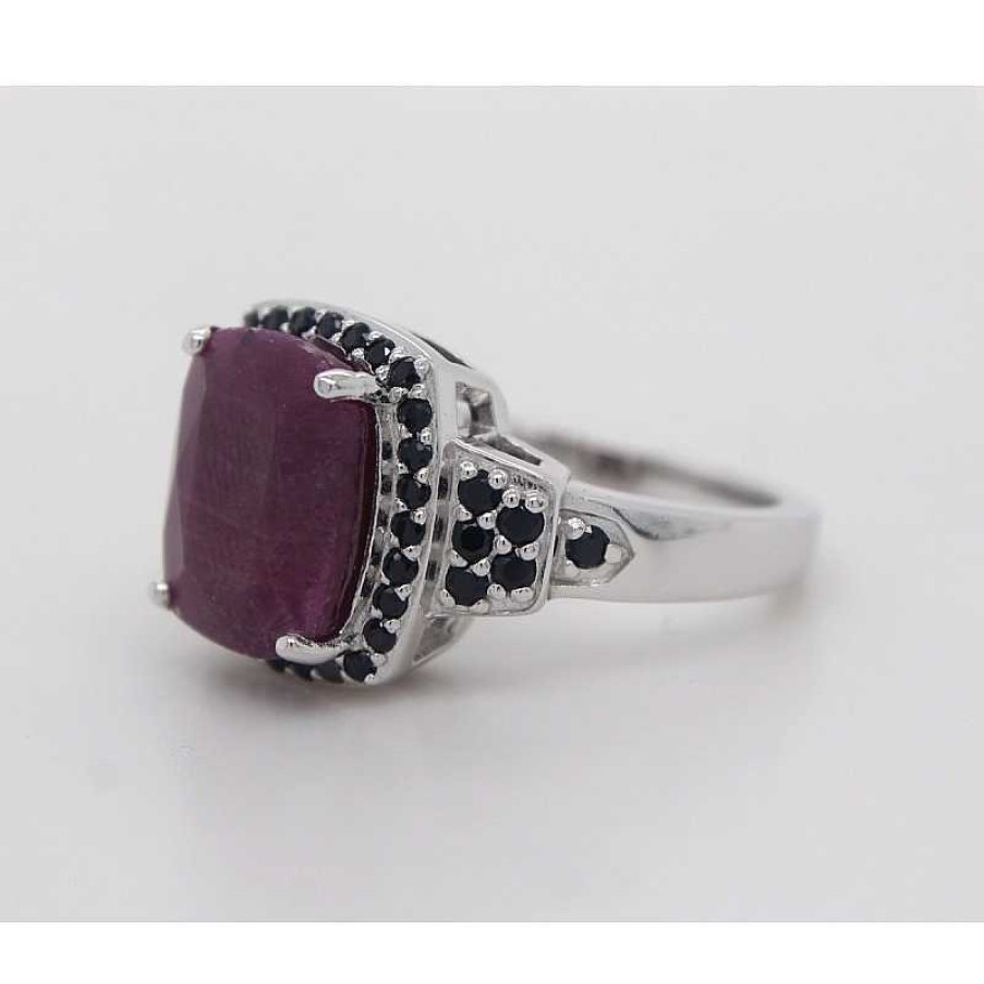 Ringe CH.ABRAMOWICZ | Ring Silber 925 Roter Rubin 40 Schwarze Spinell Edelsteine