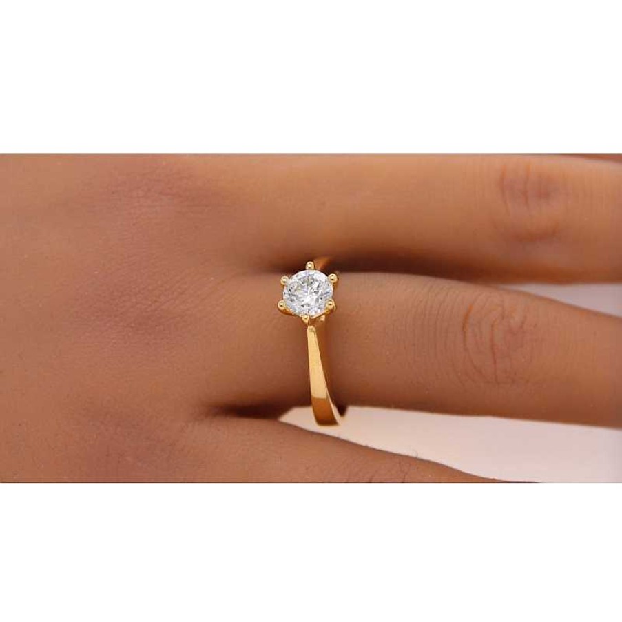 Ringe CH.ABRAMOWICZ | Verlobungsring Diamant 1,01Ct G Si1 Brillant Solit R 585 Gia Zerti